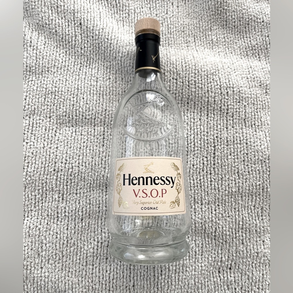 Hennessy V.S.O.P Cognac Bottle with Black and Gold Details- empty bottle only